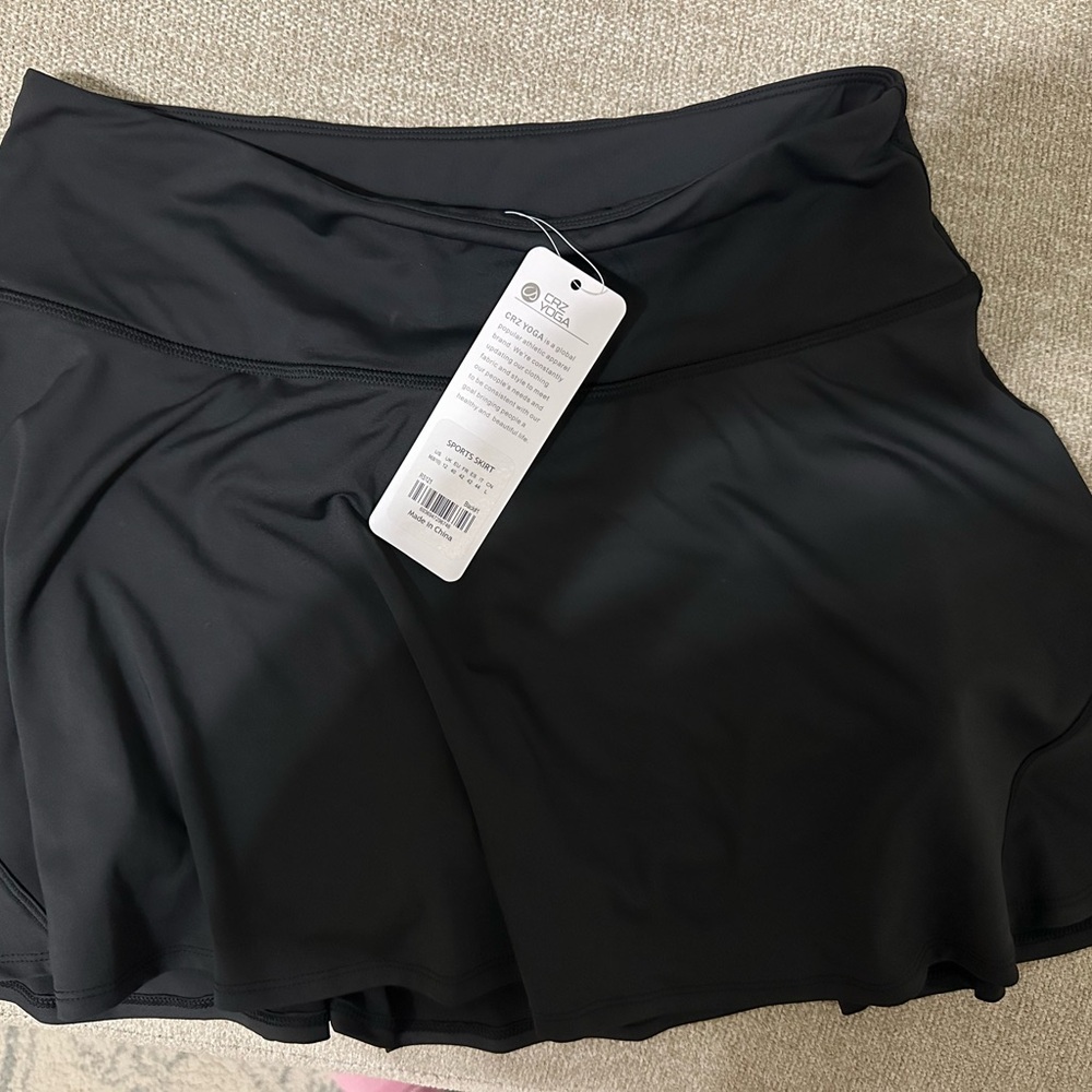 CRZ YOGA Women's Black Athletic Skort